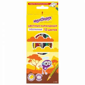 Карандаши цветные 12цв. ЮНЛАНДИЯ трехгран....